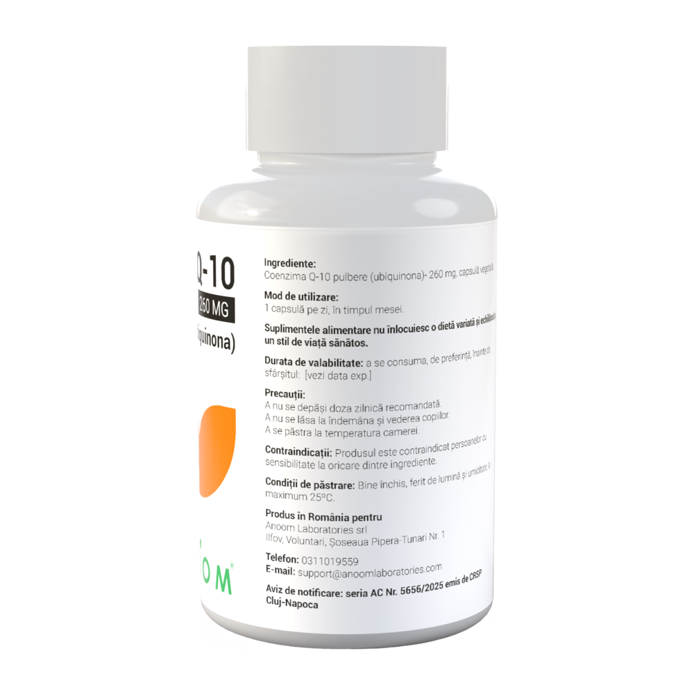 Coenzima Q10 FORTE 260 mg – Antioxidant si Energie Celulara